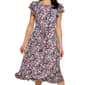 Womens Perceptions Short Sleeve Belted Floral Midi Dress - image 2