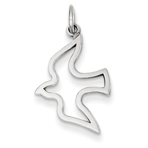 Gold Classics&#40;tm&#41; 14kt. White Gold Open Dove Charm - image 