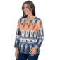 Womens Alfred Dunner Tuscany Diamond Geometric Blouse - image 3