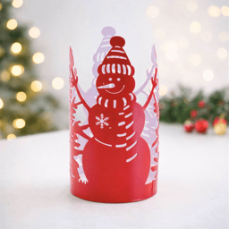 Melrose 8in. Cut Metal Snowman Candle Holder