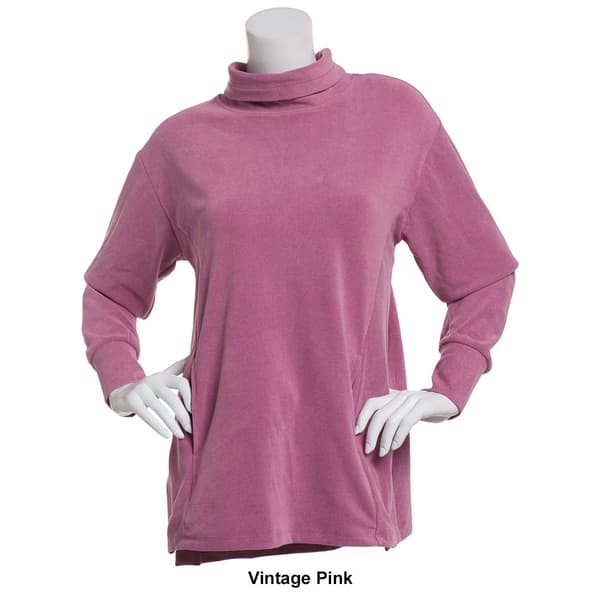Womens RBX Plush Fleece Mock Neck Pullover Tunic