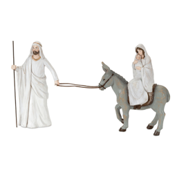 Melrose 11in. Holiday Family with Donkey & Baby Figurine