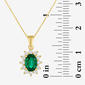Nova Star® 1/4ctw. Lab Grown Diamond & Emerald Halo Pendant - image 3