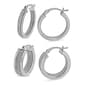 Forever New Sterling Silver Glitter Hoop Earrings - Set of 2 - image 1