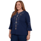Plus Size Alfred Dunner Tuscany Diamond Embroidery Blouse - image 3