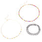 Ashley Trio Multi-Colored Flower Charm Beaded Choker Set - image 1