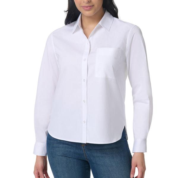 Womens Gloria Vanderbilt Livia Solid Casual Button Down - image 