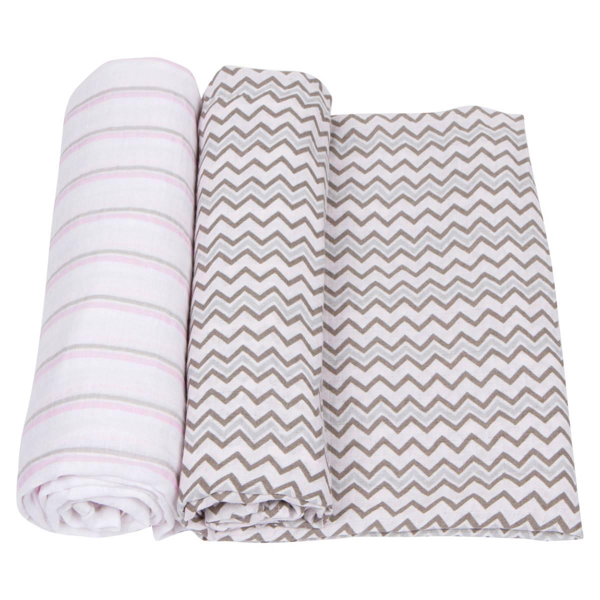 MiracleWare® 2pk. Pink Muslin Swaddling Blankets