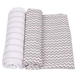 MiracleWare(R) 2pk. Pink Muslin Swaddling Blanket