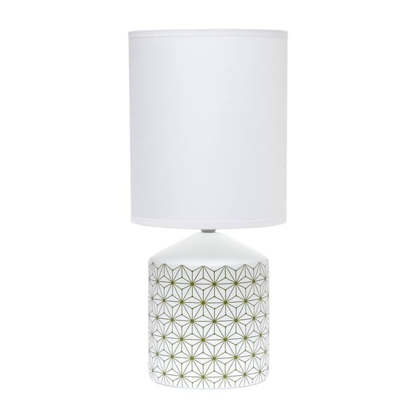 Simple Designs Black Squares Fresh Prints Ceramic Base Table Lamp