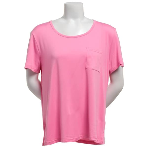 Womens MUK LUKS(R) Short Sleeve Solid Scoop Neck Pajama Tee - image 