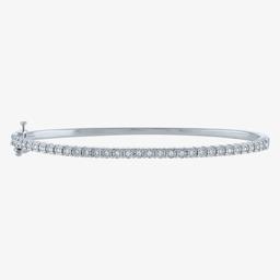 Nova Star(R) Sterling Silver Lab Grown Diamond Bangle Bracelet