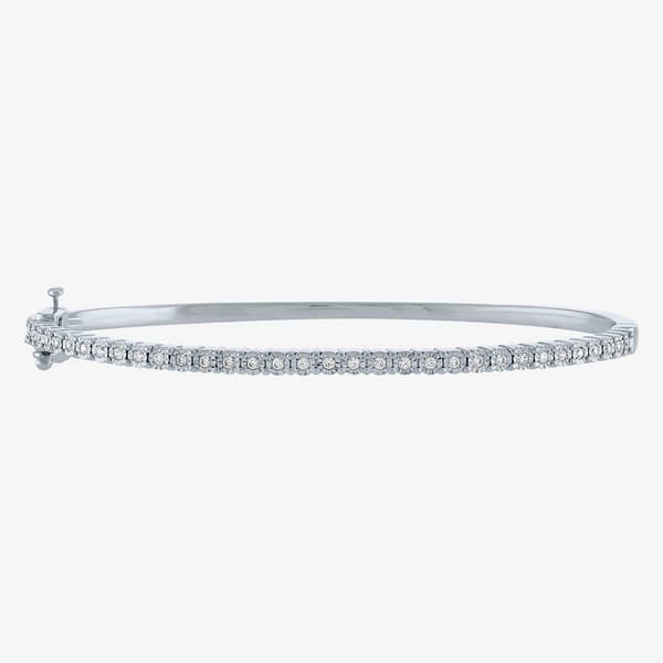 Nova Star(R) Sterling Silver Lab Grown Diamond Bangle Bracelet - image 