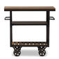Baxton Studio Kennedy Rustic Mobile Serving Cart - image 3