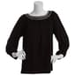 Womens 89th Madison 3/4 Blouson Sleeve Braided Boat Neck Blouse - image 1