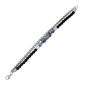 Mens Iron Saints Lion Blue Stone Bead Chain Bracelet - image 1