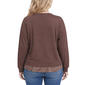 Plus Size NY Collection Long Sleeve Two in One Zebra Sweater - image 2