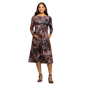 Plus Size 24/7 Comfort Apparel Floral Midi Maternity Dress - image 1