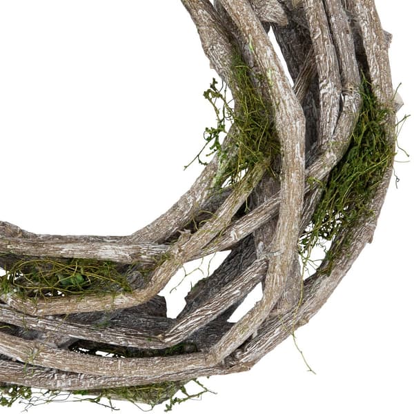 Northlight Seasonal Twig & Moss Artificial Spring Wreath