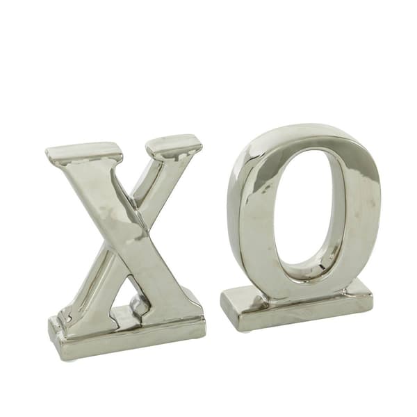 9th & Pike&#174; Silver Ceramic Bookend Sculptures - Set of 4