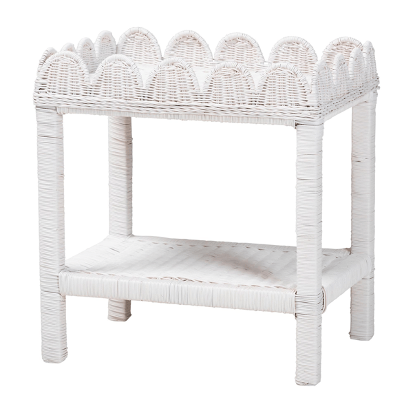 bali & pari Sumana Handwoven Natural Rattan 2-Tier Accent Table - image 