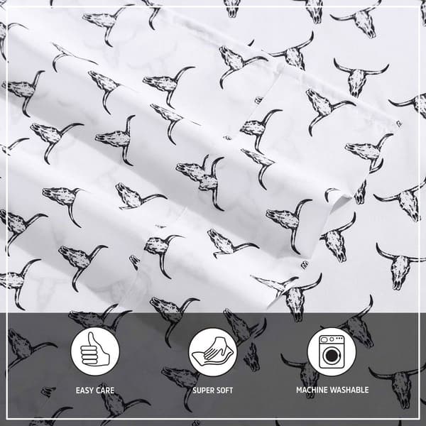 Wrangler Steer Skulls Microfiber Sheet Set