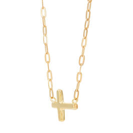 Gold Classics&#8482; 10kt. Gold Cross Paperclip Chain Necklace