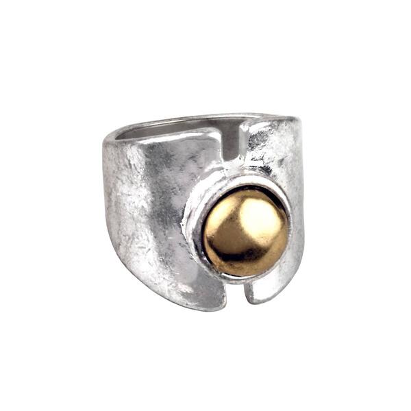 Bella Uno Two-Tone Statement Ring - image 