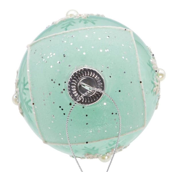 Kurt Adler Glass Teal Snowflake 6pc. Ball Ornament Set