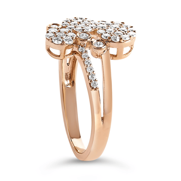 Haus of Brilliance Rose Gold Plated 1/2ctw. Diamond Bypass Ring