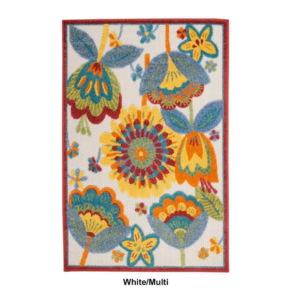 Nourison Aloha Floral Contemporary Indoor/Outdoor Area Rug