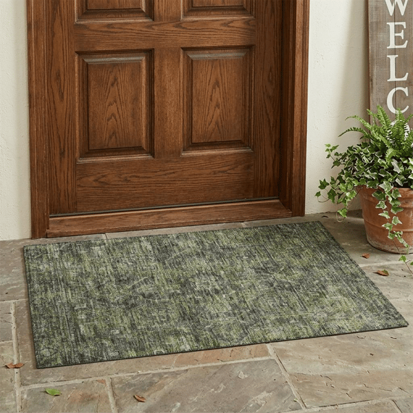 HomeRoots Moss Green & Grey Oriental Non Skid Accent Rug - image 