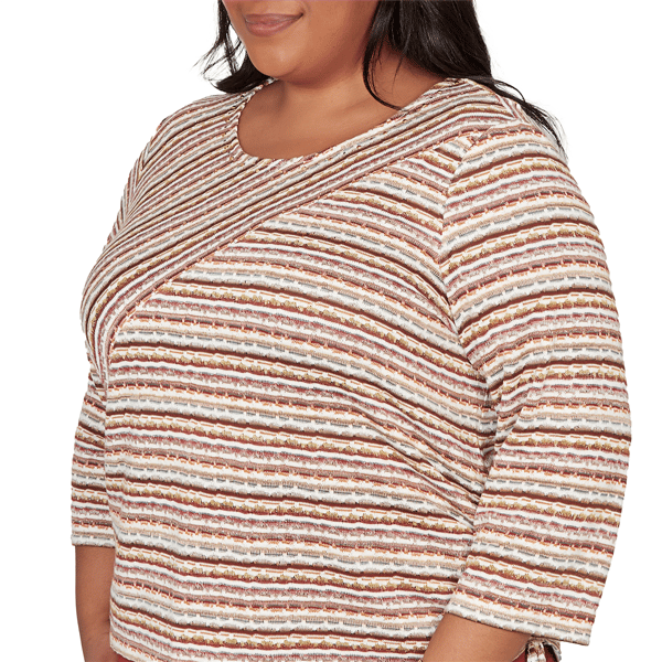 Plus Size Alfred Dunner Spice Market Splice Stripe Ruched Blouse