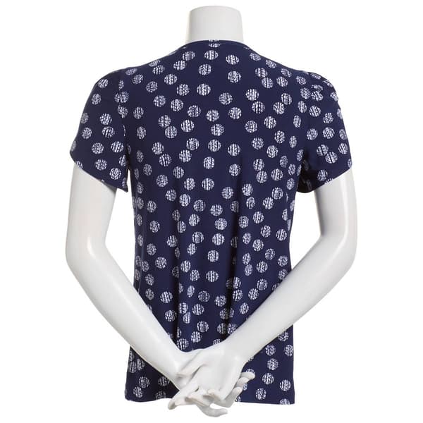 Womens Anne Klein Tulip Sleeve Dots Blouse