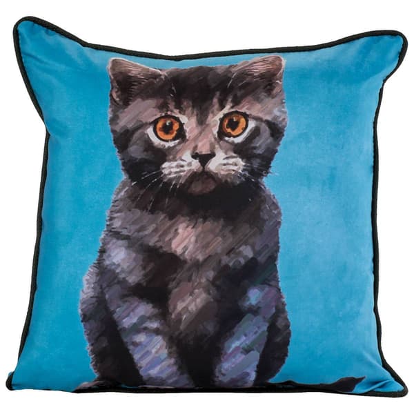 Grey Cat Decorative Pillow - 18x18