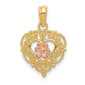 Gold Classics(tm) 14kt. Flower in Fancy Border Heart Pendant - image 1
