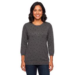 Petite Emily Daniels 3/4 Sleeve Dot Rhinestone Sweater