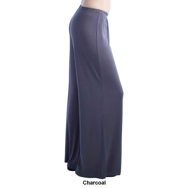 Womens 24/7 Comfort Apparel Elastic Waist Flare Leg Palazzo Pants