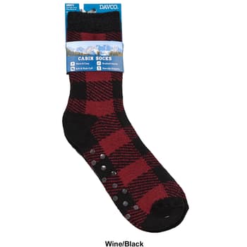 Mens Davco Big Buffalo Plaid Slipper Socks - Boscov's