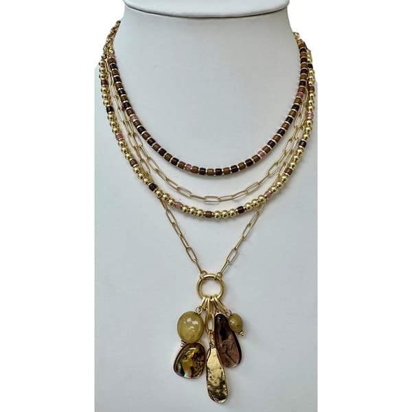 Ashley Cooper(tm) Beaded Statement Necklace with Charms - image 