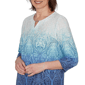 Petite Alfred Dunner Classics 3/4 Sleeve Ombre Blouse - image 5