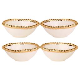 Home Essentials S/4 5 In White Gold Tidbit Bowl