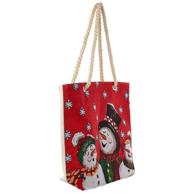 Renshun Three Snowmen Tapestry Tote