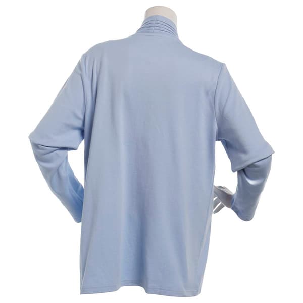 Plus Size Hasting & Smith Long Sleeve Pleat Front Open Cardigan