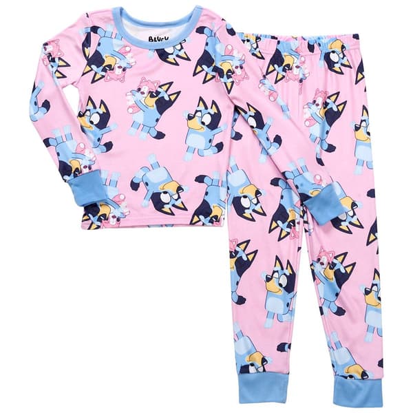 Girls Bluey 2pc. Polly Puppy Snuggles Tight Fit Pajama Set - image 