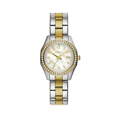 Womens Caravelle Two-Tone Crystal Sport Watch - 45M113 - image 