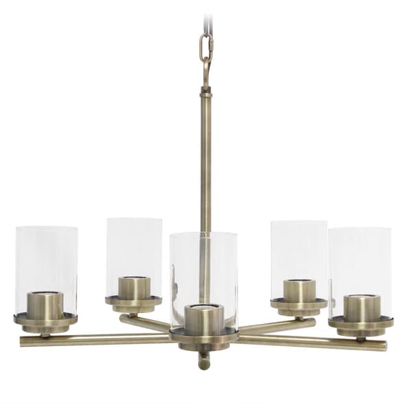 Lalia Home 5-Light Classic Clear Glass/Metal Hanging Chandelier