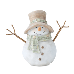Melrose Glittered Snowman Figurine - Set of 2