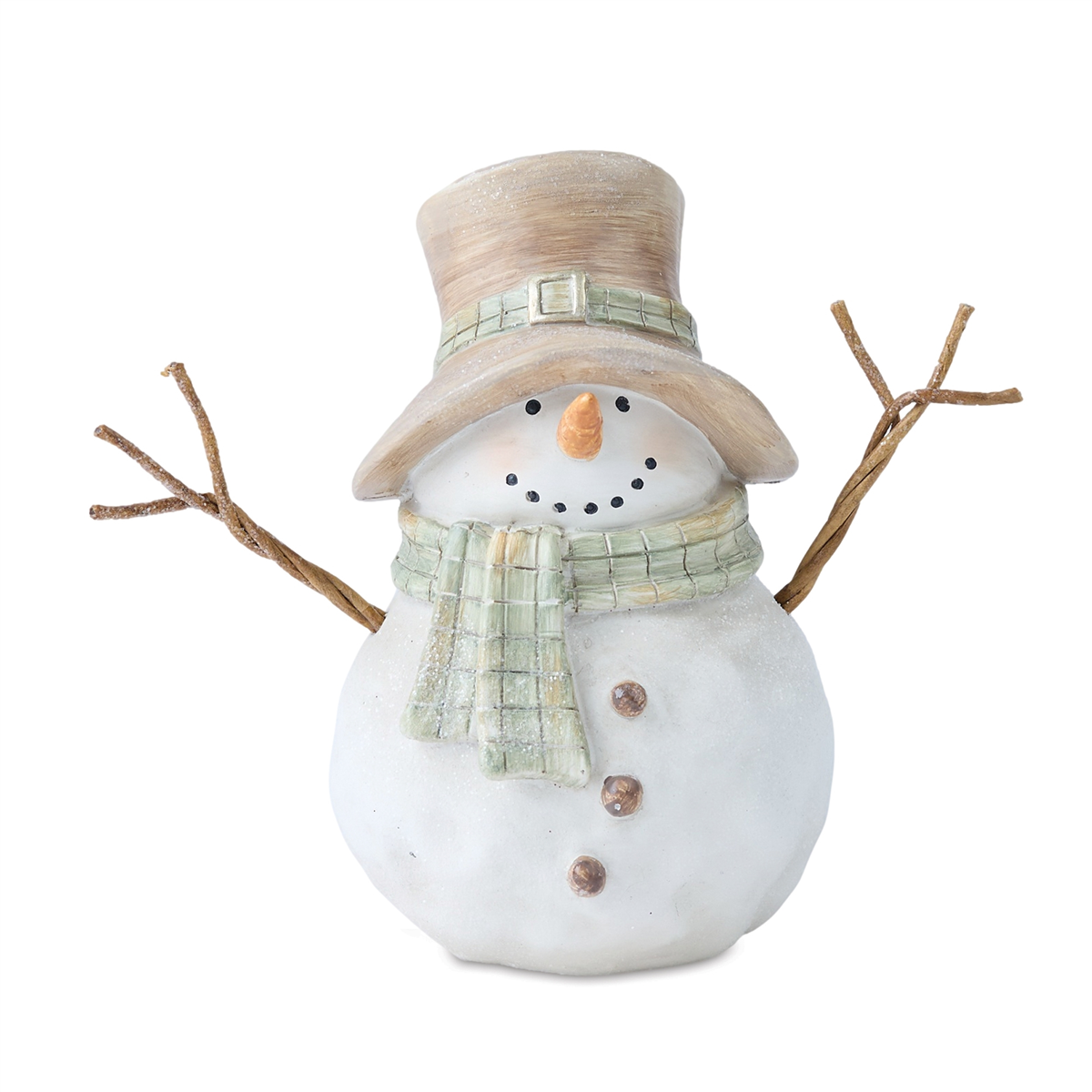 Melrose Glittered Snowman Figurine - Set of 2