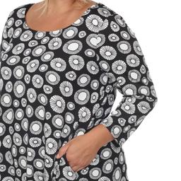 Plus Size White Mark Printed Geometric Circle Tunic